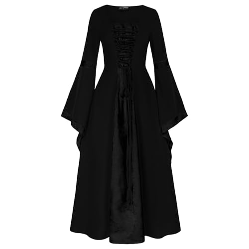 Nlaayong Renaissance Kostüm Frauen Mittelalterliches Kleid mit Trompetenärmel Gothic Kleid Damen Mittelalter Kleidung für Halloween Karneval Nlaayong Renaissance Kostüm Frauen Mittelalterliches Kleid mit Trompetenärmel Gothic Kleid Damen Mittelalter Kleidung für Halloween Karneval von Nlaayong