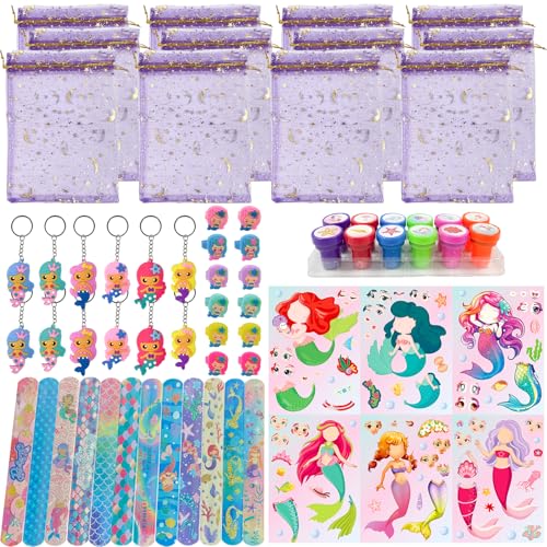 NlsqEU Meerjungfrau Party Mitgebsel,Meerjungfrau Kindergeburtstag Party Mitgebsel Set, Geschenktüten, Schnapparmband, Schlüsselanhänger, Ring, Aufkleber, Spielzeug Stempel, Meerjungfrau Geburtstag NlsqEU Meerjungfrau Party Mitgebsel,Meerjungfrau Kindergeburtstag Party Mitgebsel Set, Geschenktüten, Schnapparmband, Schlüsselanhänger, Ring, Aufkleber, Spielzeug Stempel, Meerjungfrau Geburtstag von NlsqEU