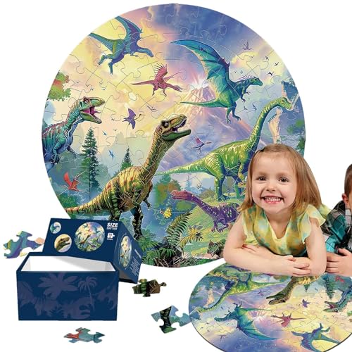 Nmkeqlos Bodenpuzzles für Kinder, Puzzlespielzeug, 70-teiliges Lernpuzzle für Vorschulkinder, rundes Bodenpuzzle, Trainieren Sie die Hand-Auge-Koordination für und Mädchen, Puzzle-Spielzeug für von Nmkeqlos