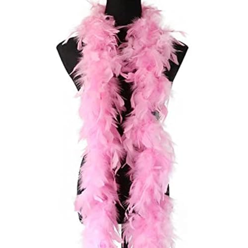 Nmkeqlos Turkey Feather Boa, Pink Decoration Garland Boa, Feather Scarf, Party Boa Feather Scarffor Bulk, Feather Boas Artificial Boa Decorations for Fancy Dress Halloween Party Wedding von Nmkeqlos