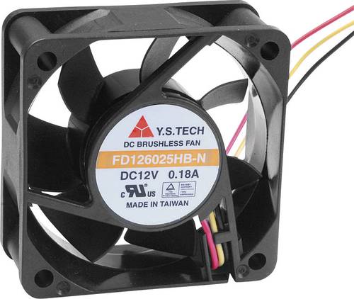 YS TECH FD126025HB-N(2A7) Axiallüfter 12 V/DC 42.66 m³/h (L x B x H) 60 x 60 x 25mm von YS TECH