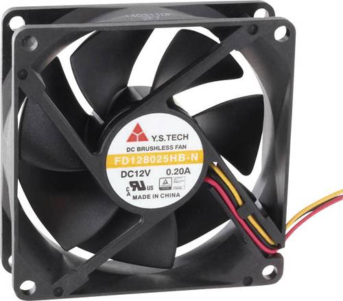 YS TECH FD128025HB-N(2F7) Axiallüfter 12 V/DC 70.68 m³/h (L x B x H) 80 x 80 x 25mm von YS TECH