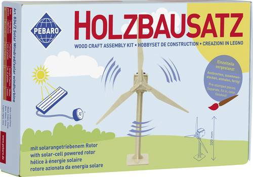 Holzb. SOLAR Windrad 16 Teile Holzbaukasten von No Name