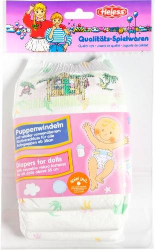 Puppen-Höschenwindeln 3 Stück, Größe 35 - 50cm 335 von No Name