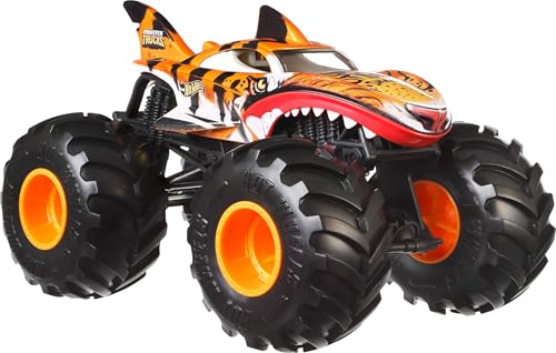 Hot Wheels Monster Trucks, Oversized Monster Truck, Die-Cast-Spielzeugtruck im Maßstab 1:24 mit riesigen Rädern und coolen Designs, JDR02 Hot Wheels Monster Trucks, Oversized Monster Truck, Die-Cast-Spielzeugtruck im Maßstab 1:24 mit riesigen Rädern und coolen Designs, JDR02 von Hot Wheels