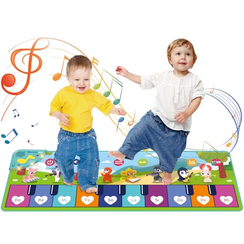 Kinder Klaviermatte,Musikmatte Kinder mit 8 Instrumenten 17 Liederm,Baby frühe Tanzmatte Klavier Teppich Musikalische Spiel Spiel Kleinkind Spielzeug für 1 2 3 4 5 Jahr alt Junge Mädchen Geschenke von Noaideoi