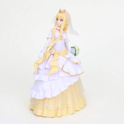 Nobranded 21cm Anime EXQ Schwertkunst Online Yuuki Asuna Asada Shino Kirigaya Suguha Hochzeit Ver. PVC Figur SAO Modell Spielzeug-gelbe Tasche von Nobranded