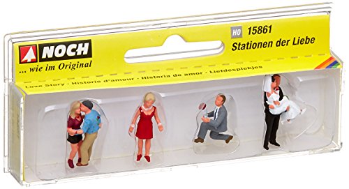 NOCH® Stationen der Liebe, Figuren-Set für Spur H0 mit 6 handbemalten Figuren aus Kunststoff ideal für Modellbau und DIY von Noch