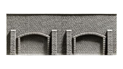 NOCH® Arkadenmauer, realistische Modellbau Mauer, 33,4 x 12,5 cm für die Spurweite H0, perfekt für Stadt und Land von Noch