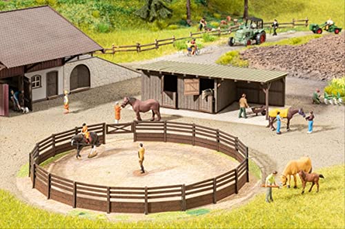 NOCH 66717 Micro-Motion Reitplatz mit Pferde Boxen, bunt von Noch