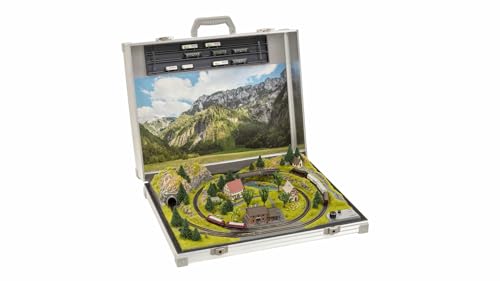 NOCH® Modellbahnkoffer „Serfaus“, mit Märklin Mini-Club Gleisen für die Spurweite Z perfekt für Reisen und unterwegs von Noch