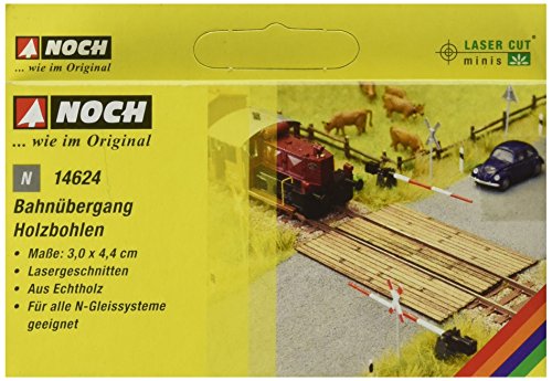 Noch 14624 - Bahnbauten: Laser-Cut Minis Bahnübergang Holzbohlen, 3 x 4.4 cm von Noch