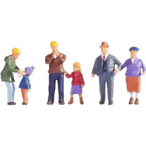 NOCH H0 Figuren Familie Meier im Winter, Modellfiguren H0, 6-teiliges Set für Dioramen, Handkoloriert und detailverliebt von Noch