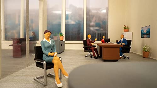 NOCH Figuren-Themenwelt „Büro“, Set mit Modellfiguren, Zubehör für Spur H0, perfekt für Modelleisenbahn und Dioramen von NOCH