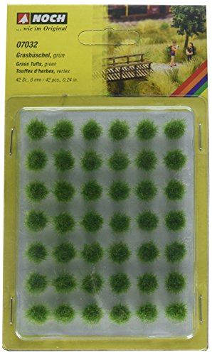 NOCH® Grasbüschel Mini-Set, mit 42 Stück Modellbau Gras dekorativ für Landschaften und DIY Projekte, 6 mm hoch geeignet für Spurweiten H0, TT, N, Z von Noch