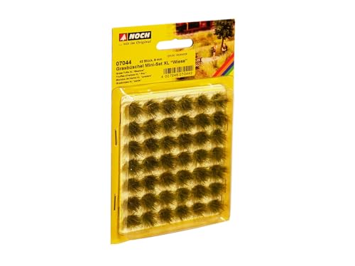 NOCH Grasbüschel Mini-Set XL Wiese, grün / 42 Stück / 9 mm Faserlänge/statische Grasbüschel/alle Spurweiten/DIY von Noch