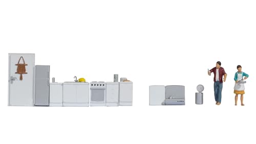 NOCH H0 Figuren-Themenwelt „Küche“ für die Spurweite H0, ideal zur Szenengestaltung in der Modelleisenbahn und Dioramenbau von NOCH