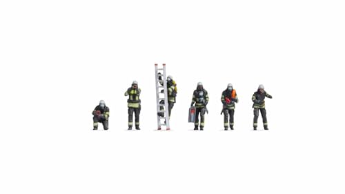 NOCH N Figuren Feuerwehr, 3D gedruckte Figuren, für Spur N, ideal für Dioramen und Modellbahnanlagen von Noch