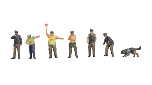 NOCH N Figuren Polizisten, grüne Uniform Figuren-Set für Modellbahnen, 3D gedruckte Figuren in 1:160 (N) Maßstab von NOCH