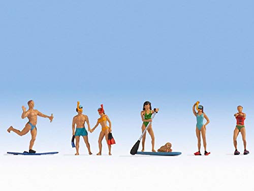 NOCH® H0 Figuren Wassersportler, Figuren-Set für Modellbau H0, Kreatives Basteln und DIY Deko, Hochdetaillierte Miniaturen von Noch