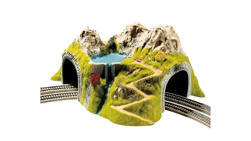 NOCH® Ecktunnel, 2-gleisig gebogen, 43 x 41 cm, für die Spurweite H0 mit realistischen Details von Noch