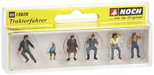 NOCH H0 Figuren Traktorfahrer, 6 Modellfiguren Set H0 maßstabsgetreu, ideal für ländliche Szenen und Dioramen von Noch