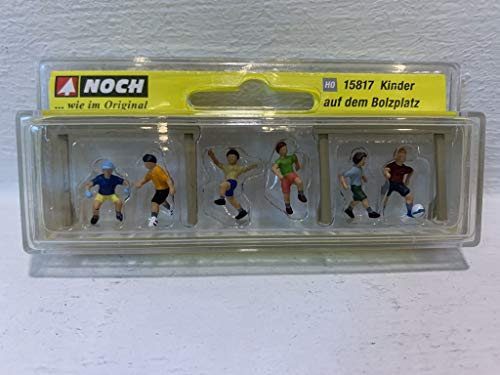 NOCH H0 Figuren Kinder auf dem Bolzplatz, H0 Miniaturfiguren Set für Modellbau Fußball Szenen von NOCH