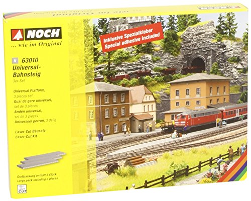 Noch 63010 - Bahnbauten: Laser-Cut Universal-Bahnsteig, 3-er-Set von Noch