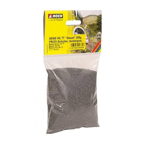 Noch 9365 Profi-Schotter “Basalt”, dunkelgrau, 250 g, Farbig von NOCH