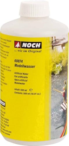 NOCH Modellwasser XL, gießfertiges Wasser für Modellbau Gewässer, 500 ml ideal für ruhige Gewässer in den Maßstäben H0, TT, N, Z von Noch