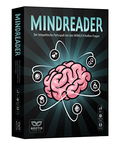 Noctis Verlag Mindreader - Das Partyspiel für einen witzigen Spieleabend mit Freunden - Kartenspiel ist für Jede Anlass Pflicht - JGA-Feier - Silvester - lustige Spiele Geschenk Männer und Frauen von Noctis Verlag