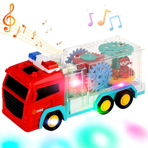 Noetoy Babyspielzeug ab 6 Monate,Feuerwehrauto mit Licht und Musik,Montessori Motorikspielzeug Sensorik Spielzeug,Geschenk Spielzeug ab 1 2 3 Jahr Junge MäDchen von Noetoy