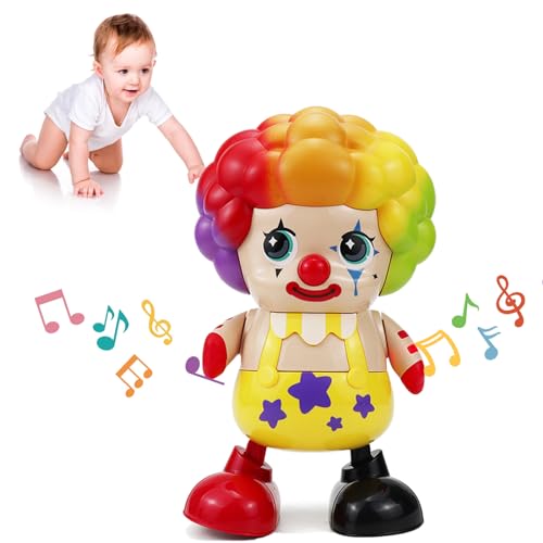 Noetoy Spielzeug Baby,Babyspielzeug ab 6 Monate,Licht und Musik Spielzeug,Crawl Interaktives Cartoon Tanzen Clown Geschenk für Geburtstagskinder Junge MäDchen von Noetoy