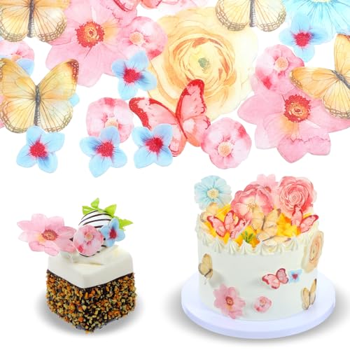 Nogeqi 52 Stück Tortendeko Essbar, Esspapier Tortendeko Blumen, Schmetterling Wafer Papier Essbare Blüten für Torte Gänseblümchen für Hochzeit Geburtstag Party Hawaii Mädchen Nogeqi 52 Stück Tortendeko Essbar, Esspapier Tortendeko Blumen, Schmetterling Wafer Papier Essbare Blüten für Torte Gänseblümchen für Hochzeit Geburtstag Party Hawaii Mädchen von Nogeqi