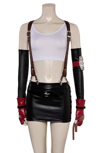 Noiclub FF Tifa Lockhart Cosplay Kostüm FF7 VII Remake Game Damen Outfits Weste Anime Halloween Karneval Set M von Noiclub