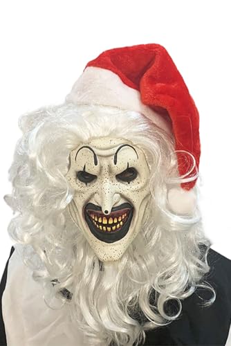 Noiclub Terrifier Maske Weihnachten Killer Clown Kostüm Horror Movie Cosplay Anzug Set Halloween Karneval von Noiclub