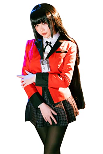 Noiclub Yumeko Jabami Anime Cosplay Zwanghaftes Gambler Kostüm Outfits Uniform JK Kleidung Halloween Karneval L von Noiclub