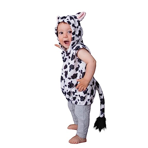 Nokiwiqis Baby Jungen MäDchen Tiere Kostüm Unisex Strampler Schlafanzug Kuh Lamm Hase Overall Kostüm für Party, Karneval, Halloween, Cosplay (Kuh, 7-8 Years) von Nokiwiqis