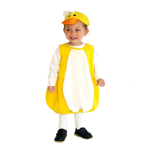 Nokiwiqis Baby Mädchen Jungen Tier Kostüm Ärmellos Enten Weste mit Hut Karneval Halloween Faschingskostüme für Kleinkind, Gelb (Gelb, S) von Nokiwiqis