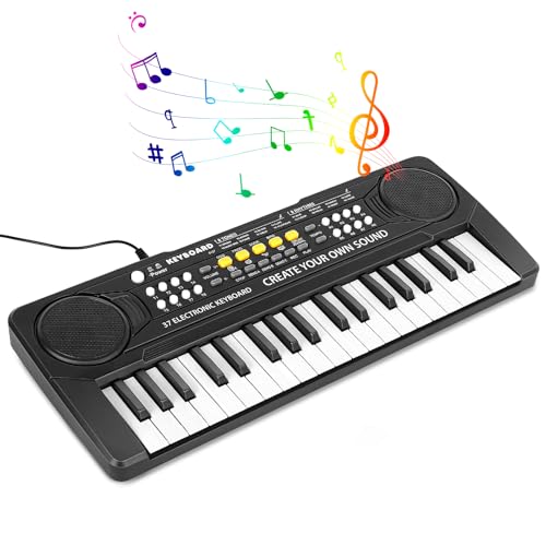 NonKob Elektronische Keyboard für Kinder ab 3 4 5 6 7 8 Jahren, Mini 37-Tasten Kinder Klavier,Musikalische Ausbildung, Einführendes Musiktraining, Geschenke für Jungen/Mädchen/Anfänger von NonKob