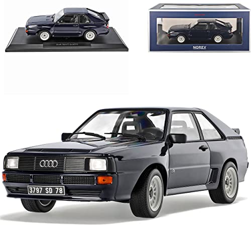 Norev A*U*D*I Sport Quattro Coupe Dunkel Blau Fast Schwarz 1980-1991 1/18 Modell Auto von Norev B-M-W