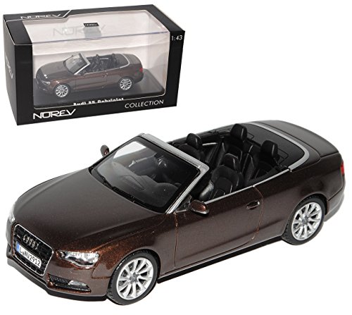 Norev A-U-D-I A5 Cabrio Teak Braun Facelift Ab 2011 1/43 Modell Auto mit individiuellem Wunschkennzeichen von Norev B-M-W