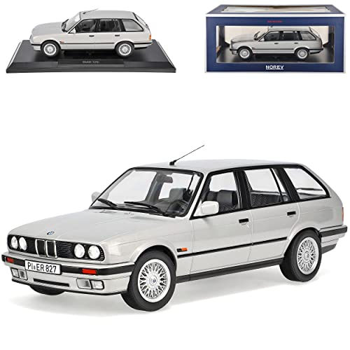 Norev B-M-W 3er E30 325i Touring Kombi Silber 1982-1994 1/18 Modell Auto mit individiuellem Wunschkennzeichen von Norev B-M-W