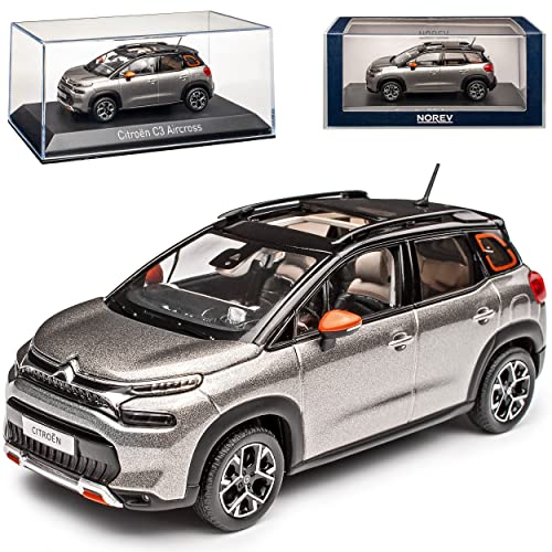 Norev Citroen C3 Aircross Platinum Grau Metallic mit Dach in Schwarz 2. Generation Ab 2017 Version Ab 2021 1/43 Modell Auto mit individiuellem Wunschkennzeichen von Norev B-M-W