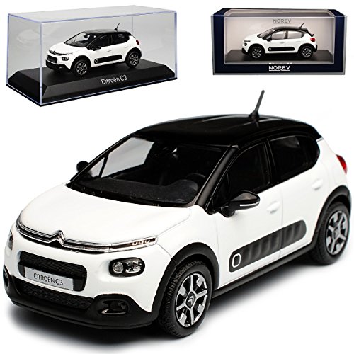 Norev Citroen C3 Weiss mit Schwarzem Dach 3. Generation Ab 2016 1/43 Modell Auto von Norev B-M-W