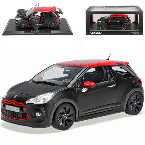 Norev Citroen DS3 3 Türer Matt Schwarz mit Rot Sebastian Loeb Ab 2010 1/18 Modell Auto mit individiuellem Wunschkennzeichen von Norev B-M-W