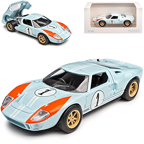 Norev Ford GT40 24H Le Mans 2. Platz 1966 Miles Hulme 1/43 Modell Auto mit individiuellem Wunschkennzeichen von Norev B-M-W