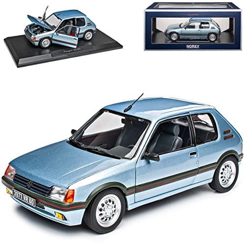 Norev Peugeot 205 G*T*I 1.6 Hell Blau 1983-1998 1/18 Modell Auto von Norev B-M-W