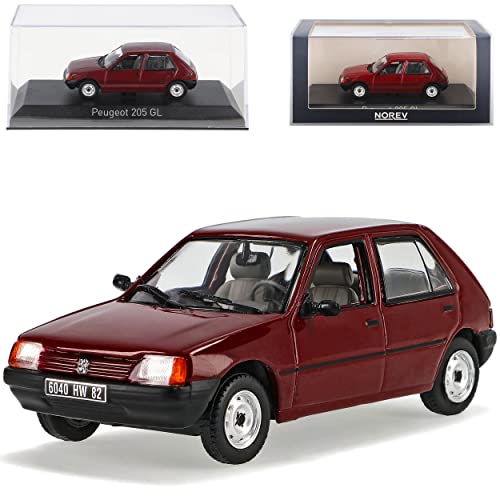 Norev Peugeot 205 GL Dunkel Rot 1983-1998 1/43 Modell Auto von Norev B-M-W