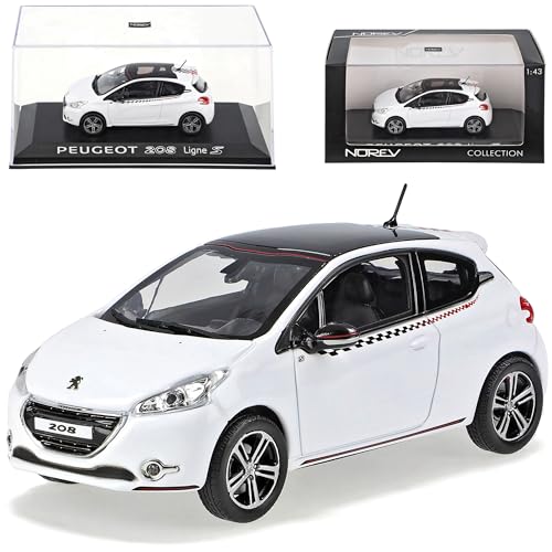 Norev Peugeot 208 3 Türer Ligne S Weiss Ab 2012 1/43 Modell Auto mit individiuellem Wunschkennzeichen von Norev B-M-W